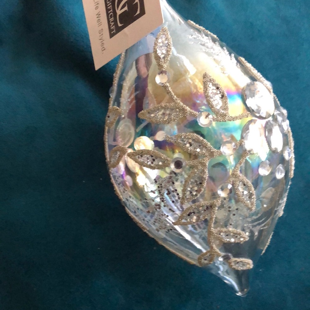 GiftCraft Jeweled Glass Ornament
